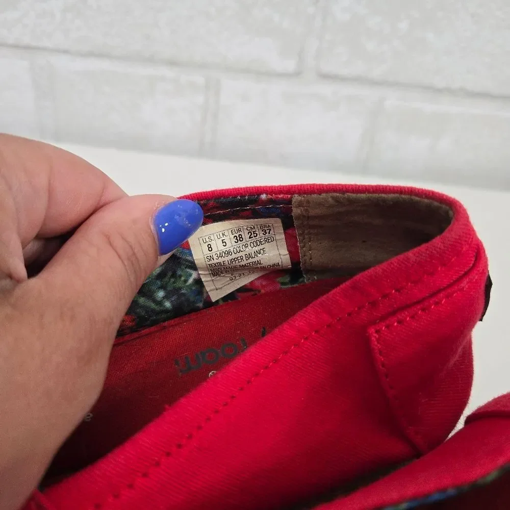 BOBS memory foam red wedges